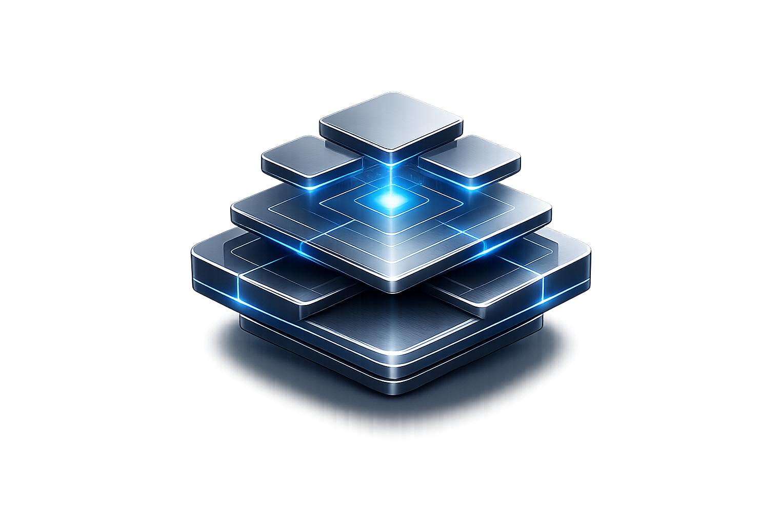Layered titanium artefact representing strategy and CTO advisory